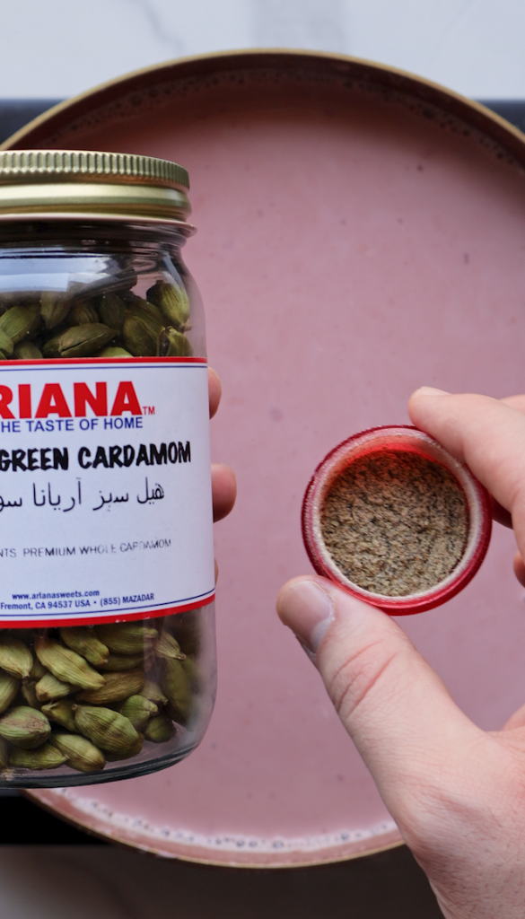 cardamom pods from Ariana Sweets ground up